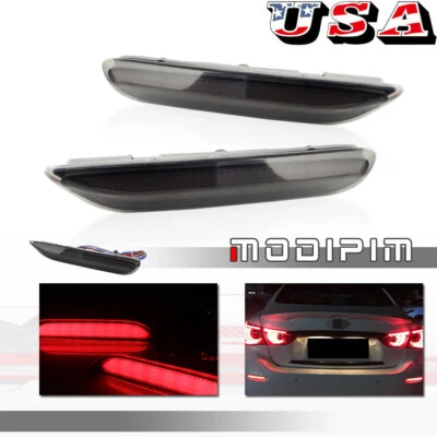 3D optic Bumper Brake Lights w/Sequential Turn Signal Fit Infiniti Q50 QX Nissan - Image 1 of 4