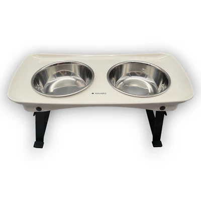 Hundenapf Futternapf Katzennapf faltbar 2er Set Futterstation Melamin Edelstahl - Bild 1 von 4