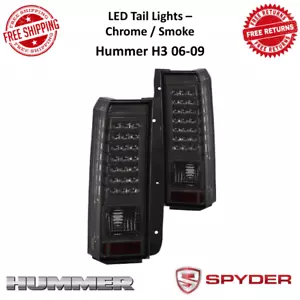 Spyder LED Tail Lights Pair Chrome / Smoke For 2006-2009 Hummer H3 #5013064 - Foto 1 di 12