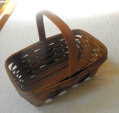1998 signed Handmade LONGABARGER Basket with Handle - Image 1 of 4