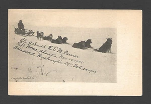 1907 REAL PHOTO POSTCARD, DOG TEAM AND SLED, ELI A. SMITH U.S. MAIL CARRIER - Picture 1 of 2