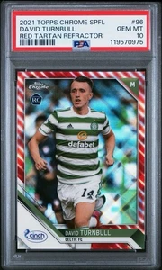 👑� 2021-22 TOPPS CROMO SPFL ROJO TARTÁN PARALELO DAVID TURNBULL 💎 PSA 10 🔴 #/5 - Imagen 1 de 3