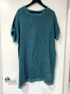 Made In Italy Women's T-Shirt Short Dress Knit Green Size L - Bild 1 von 9