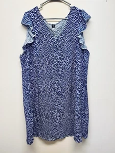 Plus Size 3x Dress Bright Blue With White Hearts Flowy Cap A leaves SHEIN Curve - Picture 1 of 5