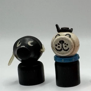 1963 Fisher Price Little People schwarzer Hund weiße Schlappohren Marshmallow Hund Posten - Bild 1 von 4