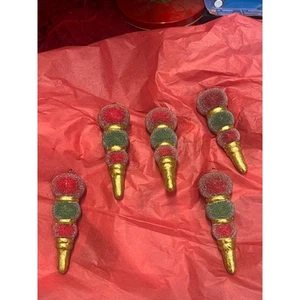 Juego De Colección De 5 Selecciones De Adornos De Cuentas De Navidad Con Acentos Dorado Rojo Y Verde - Imagen 1 de 2