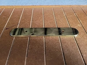 3 In CC Polished Brass oblong Rectangular Backplate cabinet drawers - Picture 1 of 4