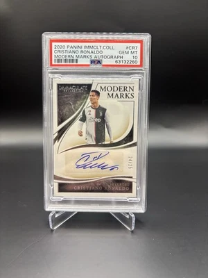 2020 Panini Immaculate Collection Cristiano Ronaldo Auto /25 PSA  10 Pop 1 - Image 1 of 2