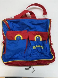 Vintage 90s Oshkosh Red Blue Yellow Primary Childs Travel Bag - Picture 1 of 4