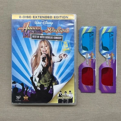 Hannah Montana & Miley Cyrus: Best Both Worlds (DVD 3D ONLY 2008) W/ Glasses + - Image 1 of 4