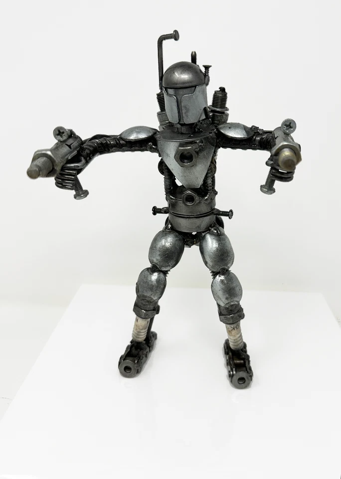 BOBA FETT ~ Cazarrecompensas Star Wars Estatua Chatarra Escultura 8.5" ALTO Foto 1 de 3