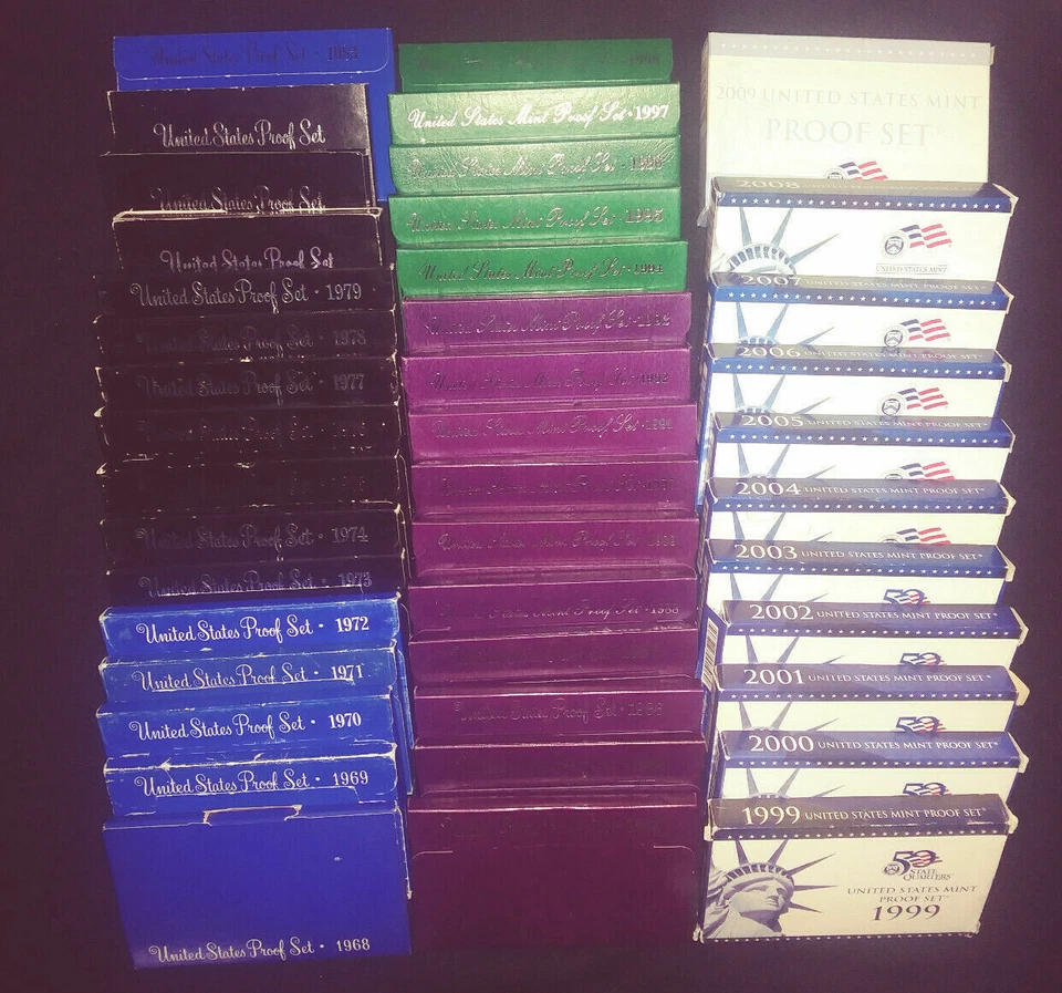 42 piece United States PROOF SET LOT from 1968-S thru 2009-S INCLUSIVE. - Image 1 of 1