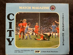 MANCHESTER CITY V TOTTENHAM HOTSPUR - 23 SEPT 1978 - Picture 1 of 2