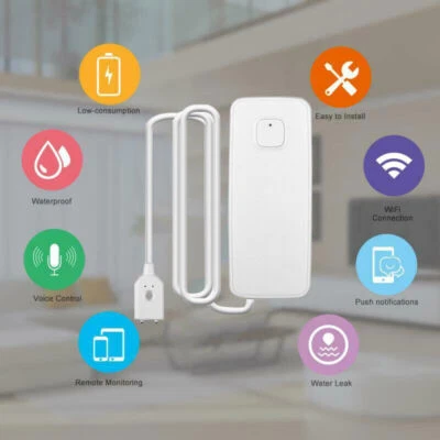 F03 TUYA APP WIFI Water Leak Overflow Sensor Smart Alarm Flood Leakage Detector - Image 1 of 4
