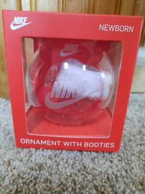 NUEVO Navidad Nike Bebé Botines y Adorno Talla 0-6 Meses Rojo Blanco Papá Noel Foto 1 de 4