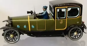 Vintage Tin Windup PAYA Spain I-972 Green LIMOUSINE w/ Chauffeur Driver 10" - Picture 1 of 6