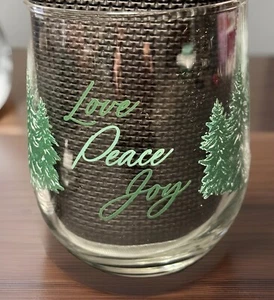 4 Royal Norfolk Winter Woodland Pine Tree Love Joy Rocks Stemless Wine Glasses - Picture 1 of 8