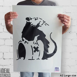 Banksy Tóxico Rata Plantilla Reutilizable Para Decoración Hogar & Arte Pintura - Imagen 1 de 5