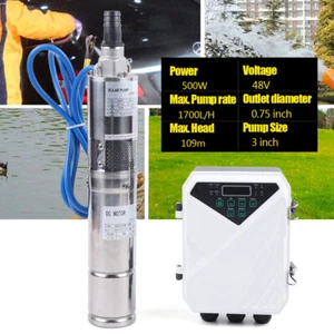 3" Dc Solar Pump Submersible Pump Bore Deep Well + MPPT Controller 1,700l/h 48V - Picture 1 of 11