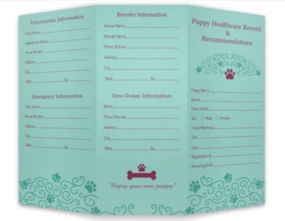 10 Pack Canine Health Shot Vaccination Records for Dogs Puppies Litters Breeders - Image 1 of 4