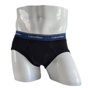 Calvin Klein Men's Briefs 4-Pack Classic 100% Cotton Black w Colored Waistbands - Picture 1 of 11
