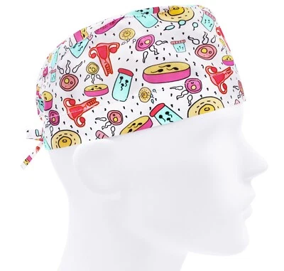 Scrub caps for men, scrub hats, surgical hat, nurse cap uterus, OB GYN scrub cap - Image 1 of 3