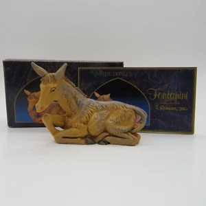 Seated Donkey Figurine Box Story Card Fontanini Heirloom Nativity 5" Collection - Picture 1 of 15