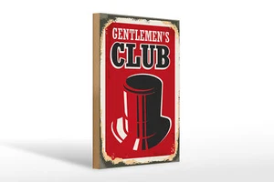 Holzschild Retro 20x30cm Gentlemen`s Club Alkohol Männer Deko Schild wooden sign - Bild 1 von 5