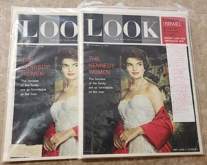 1960 October 11 LOOK MAGAZINE - Illustrated Jackie Kennedy Lot of 2 - No Label - Picture 1 of 6