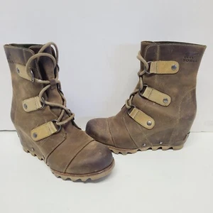 Sorel NL2173 Joan of Arctic braune wasserdichte Damen-Schnürstiefel mit Keilabsatz 5,5 - Bild 1 von 15