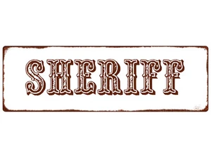 METALLSCHILD Blechschild SHERIFF Tür Eingang Western Style Cowboy Gesetzeshüter - Bild 1 von 2