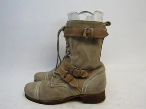 All Saints Womens Size 38 EUR Brown Suede Zip Laces Buckle Ankle Fashion Boots - Picture 1 of 11