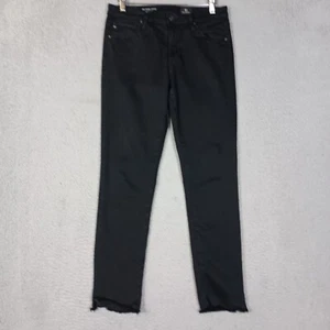 AG Adriano Goldschmied Jeans Women 27R Black Prima Cigarette Ankle Cutoff Fringe - Picture 1 of 16