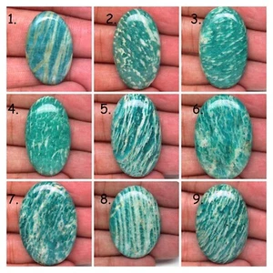 Natural Amazonite Cabochon Loose Semi Precious Flat Back Gemstone J 8722 - Picture 1 of 26