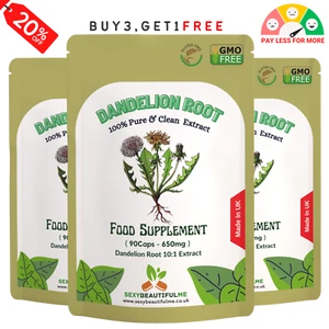 Cápsulas de raíz de diente de león 6500 mg extracto fuerte, 100 % natural, soporte hepático - Imagen 1 de 12