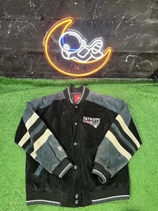 New England Patriots NFL Mens Suede Leather Bomber Jacket Size Large - Picture 1 of 8