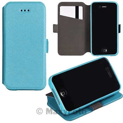 CUSTODIA BOOK COVER SILICONE FLIP CASE LIBRO ORIZZONTALE HTC ONE M9 BLU AZZURRA - Immagine 1 di 4