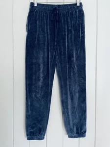 TNA Aritzia Montcalm Jogger Pants M Medium Navy Blue Velour Velvet Pull-On - Picture 1 of 7