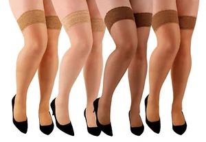 PLUS SIZE HOLD-UPS STOCKINGS BELLA 15 DENIER size XL/XXL - XXXL/4XL HOSIERY - Picture 1 of 10