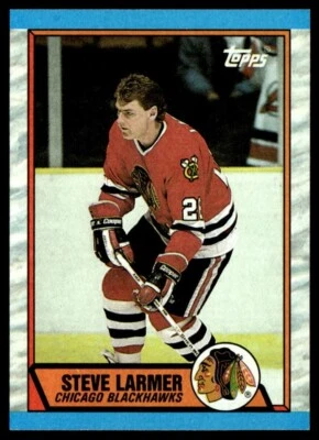 1989-90 Topps #179 Steve Larmer Chicago Blackhawks - Image 1 of 2