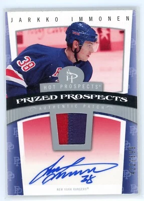 2006-07 Fleer Hot Prized Prospects JARKKO IMMONEN Autographed Patch Card #123 - Image 1 of 2
