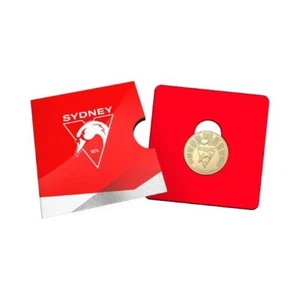 Moneda coleccionable de la AFL Premiership 2024 $1 tarjeta Sydney Swans Australian Mint - Imagen 1 de 6