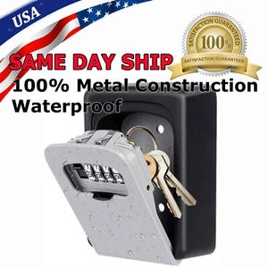 4 Digit Combination Key Lock Box Wall Mount Safe Security Storage Case Organizer - Picture 1 of 9