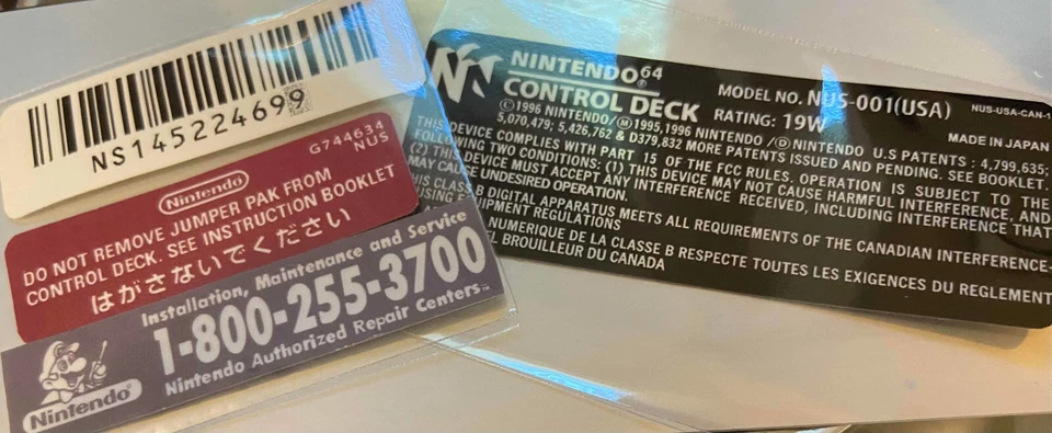 Juego de pegatinas de etiquetas de repuesto para consola personalizada Nintendo 64 N64 - negro, dorado, holo Foto 1 de 1