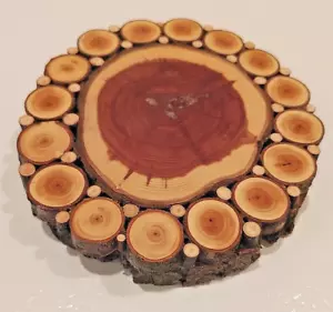 Taza de café de madera trivet resistente al calor hecha a mano de 3 tipos de madera - Imagen 1 de 9