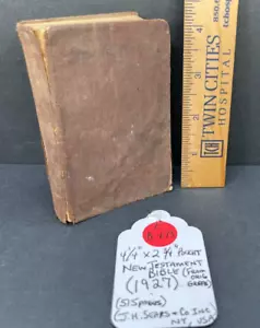 (CB-673) Antique 1927 New Testament Pocket Bible Brown Cover JH Sears - Picture 1 of 16