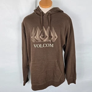 Volcom Hoodie Men's XL Brown Logo Drawstring Kangaroo Pocket Soft Pullover - Picture 1 of 17