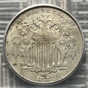 1872 Shield nickel, ICG graded VF-30 details - better date - Picture 1 of 4