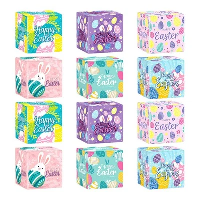 Cajas de golosinas de Pascua lindas cajas de galletas de panadería conjunto de 12 cajas de regalo de feliz Pascua Foto 1 de 4