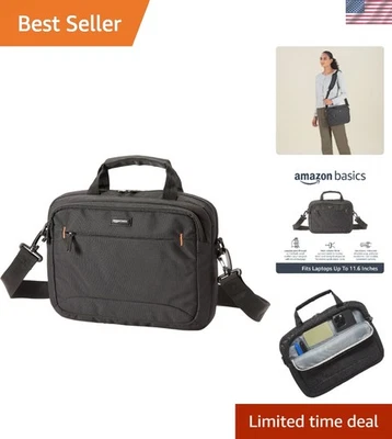 Elegante estuche de transporte negro para computadora portátil con correa para el hombro - Se adapta a dispositivos de 11,6 pulgadas Foto 1 de 4